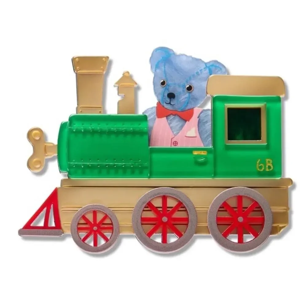 BNIB Erstwilder Fleur Harris Bear Station brooch Magic Faraway Tree Enid Blyton